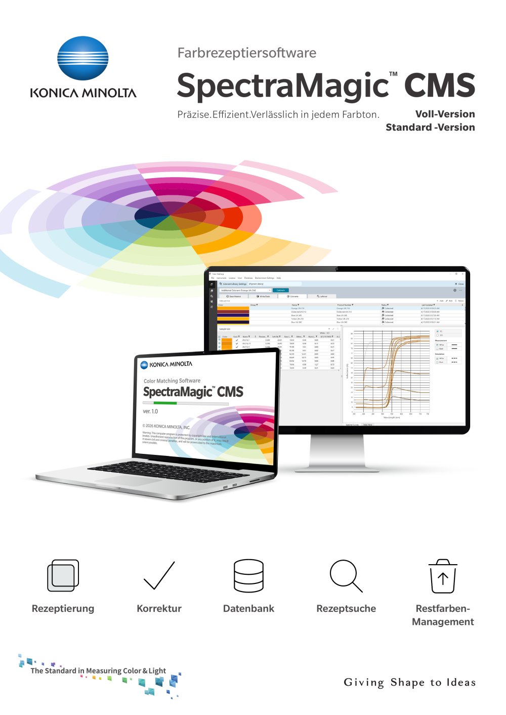 Farbrezeptiersoftware SpectraMagic&trade; CMS - Konica Minolta