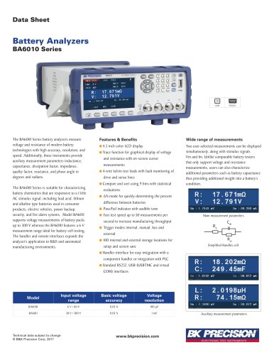 BA6010 Series Battery Analyzers