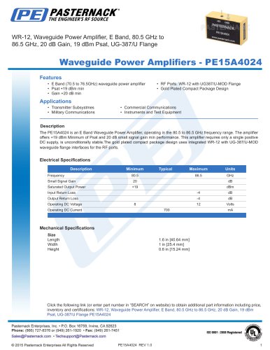 Waveguide Power Amplifiers -