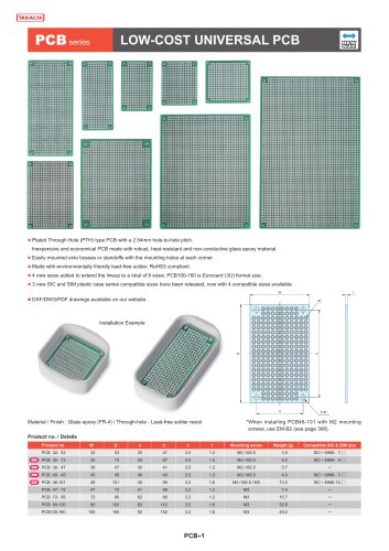 PCB series - LOW COST UNIVERSAL PRINTED CIRCUIT BOARDS