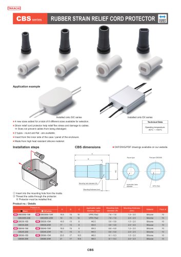 RUBBER STRAIN RELIEF CORD PROTECTOR CBS series