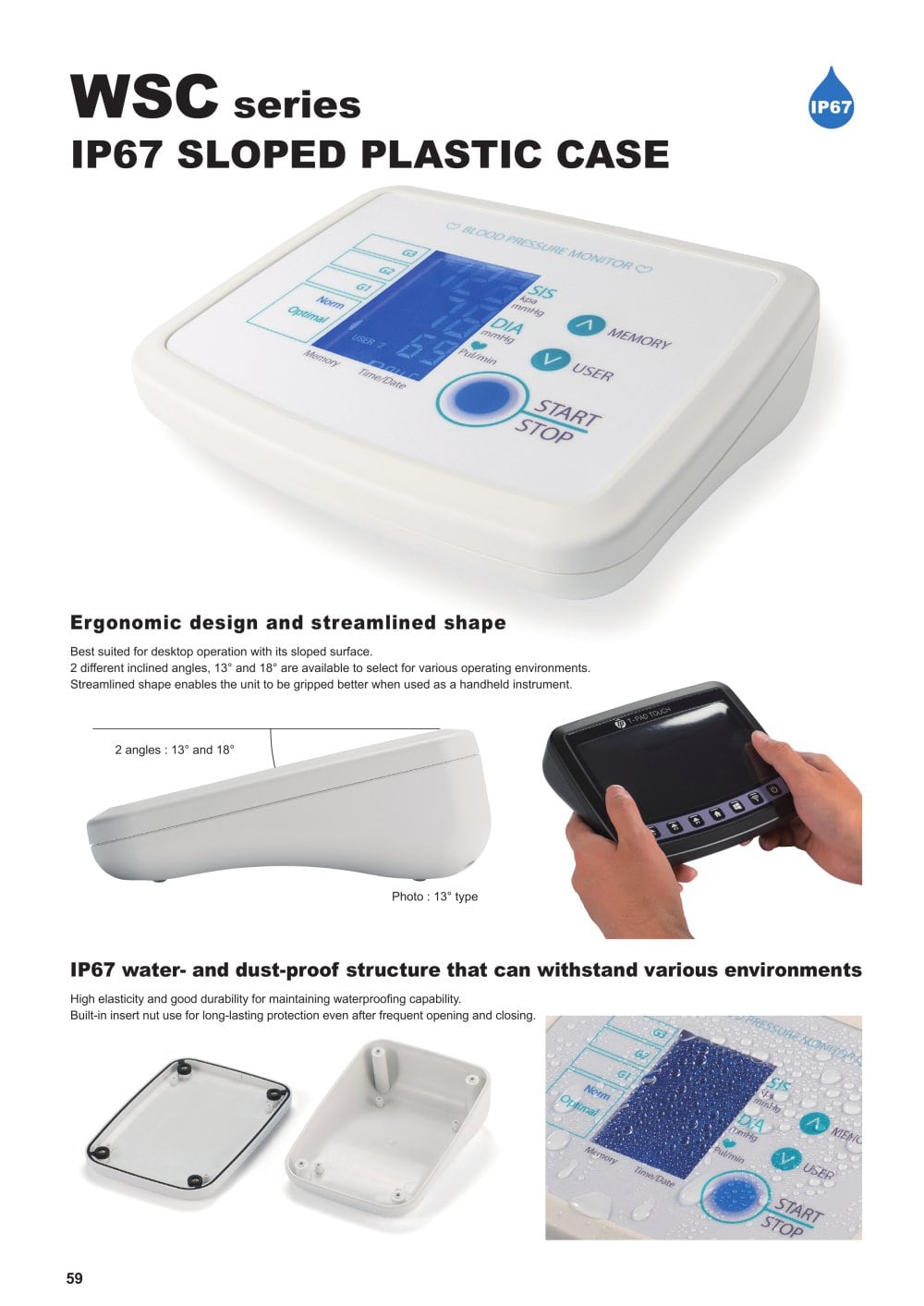 WSC series - IP67 SLOPED PLASTIC CASE - TAKACHI Electronics Enclosure Co., Ltd.