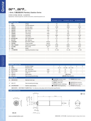 mini dc brush gear motor -Constar