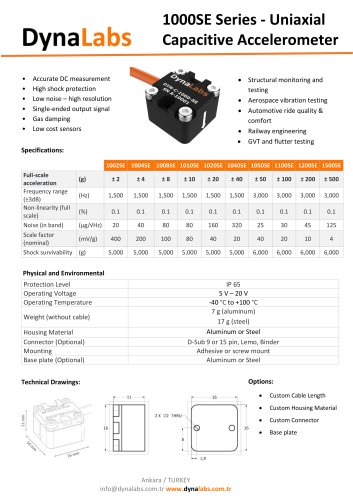 1000SE SERIES UNIAXIAL CAPACITIVE ACCELEROMETERS