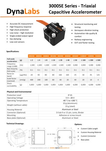 3000SE SERIES TRIAXIAL CAPACITIVE ACCELEROMETERS