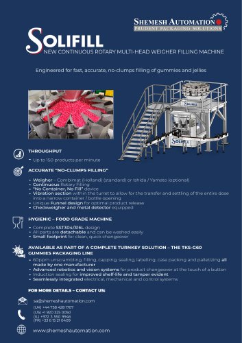 SOLIFILL - NEW CONTINUOUS ROTARY MULTI-HEAD WEIGHER FILLING MACHINE