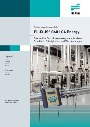 FLUXUS G601 CA Energy - Das mobile Durchflussmesssystem für Gase, Druckluft, Flüssigkeiten und Wärmemengen