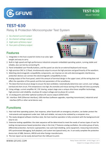 TEST-630 SIX PHASE UNIVERSAL PROTECTION DEVICE RELAY TEST KIT