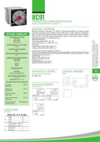 RC91 - ANALOG SETTING TEMPERATURE CONTROLLER