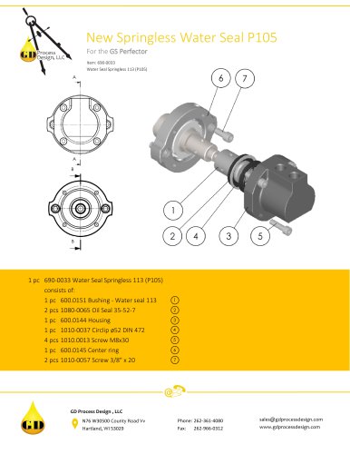 NEW SPRINGLESS WATER SEAL P105