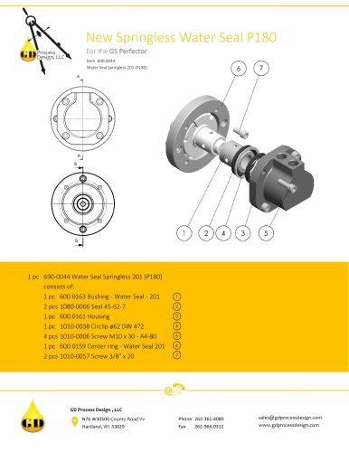 NEW SPRINGLESS WATER SEAL P180