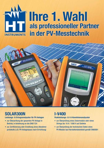 als professioneller Partner in der PV-Messtechnik