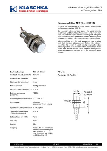 Induktive Hochtemperatur-Sensoren bis 200 &deg;C