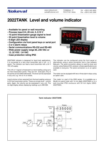 2022TANK Level and volume indicator