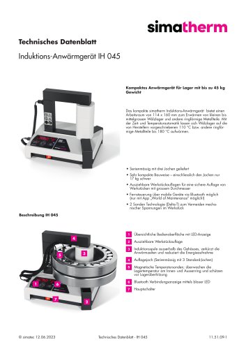 11 51 09 - Technical Data Sheet - IH 045 - DE