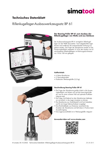 31 51 01 - Technical Data Sheet - BP 61 - DE