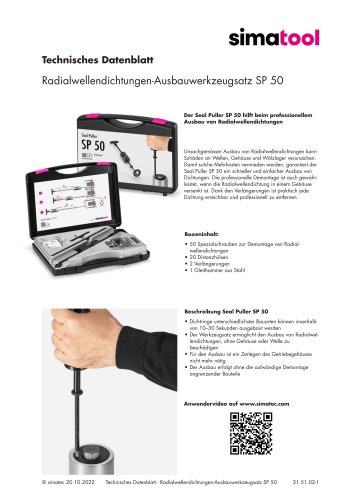 31 51 02 - Technical Data Sheet - SP 50 - DE