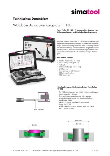 31 51 03 - Technical Data Sheet - TP 150 - DE