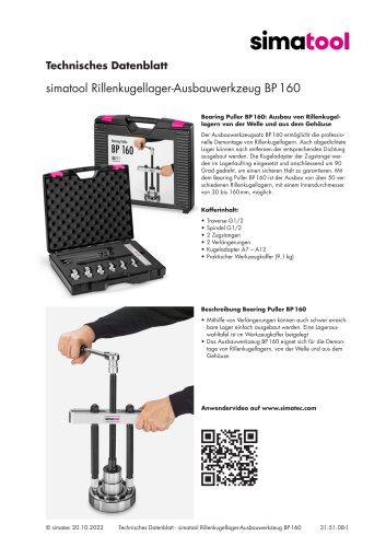 31 51 08 - Technical Data Sheet - BP 160 - DE
