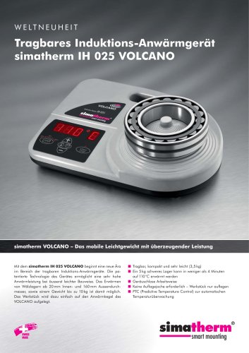 Tragbares Induktions-Anwärmgerät - simatherm IH 025 VOLCANO