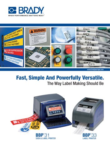 BBP31 and BBP33 Printers and Material