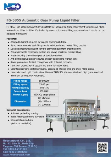 FG-585S Automatic Gear Pump Liquid Filler