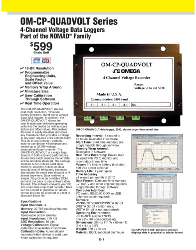 4 Channel Voltage Data Logger OM-CP-QUADVOLT