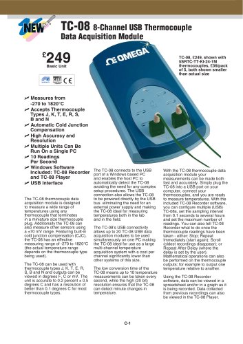 8-Channel USB Thermocouple Data Acquisition Module  TC-08