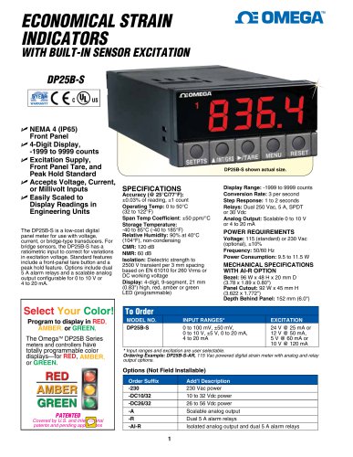 ECONOMICAL STRAIN INDICATORS WITH BUILT-IN SENSOR EXCITATION