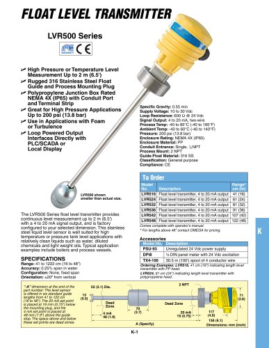 FLOAT LEVEL TRANSMITTER