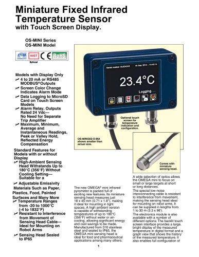 Miniature Fixed Infrared Temperature Sensor