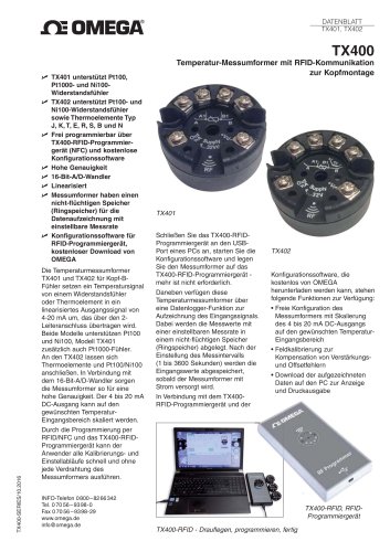 Miniature Head Mount Temperature Transmitters With RFID Communications