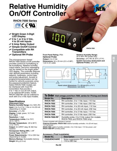 Relative Humidity On/Off Controller