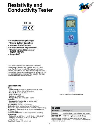 Resistivity and Conductivity Tester CDH-93