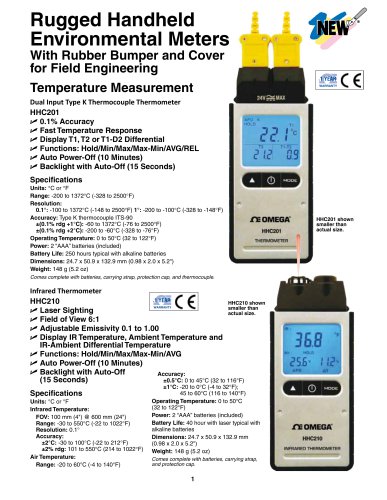 Rugged Handheld Environmental Meters