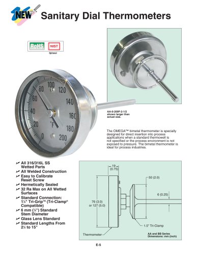 Sanitary Dial Thermometers