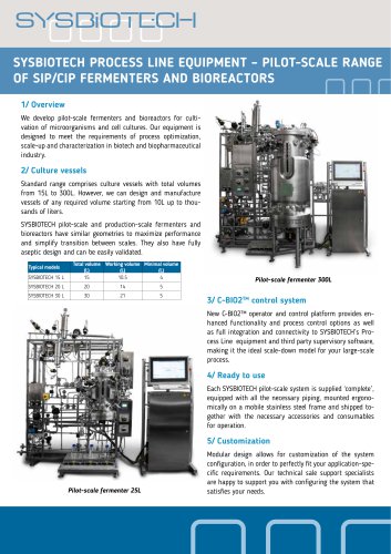 Pilot-scale fermenters and bioreactors