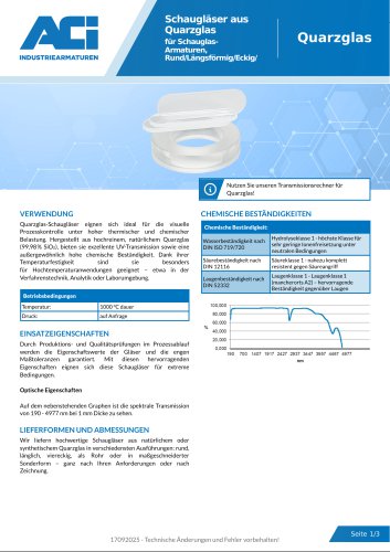 Schaugl&auml;ser aus Quarzglas