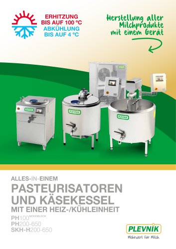 PASTEURISATOREN UND KÄSEKESSEL MIT EINER HEIZ-/KÜHLEINHEIT