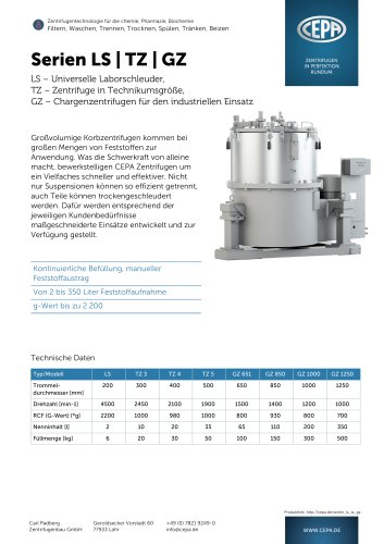 CEPA Korb-Zentrifugen