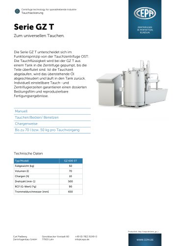 CEPA Tauch-Zentrifuge