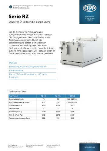 Zentrifugentechnologie fur de metaliverarbeitende Industrie