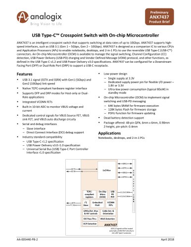 USB Type-C&trade; Crosspoint Switch with On-chip Microcontroller