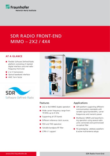 SDR RADIO FRONT-END  MIMO &ndash; 2x2 / 4x4