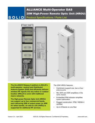 20W High-Power Remote Optic Unit (HROU)