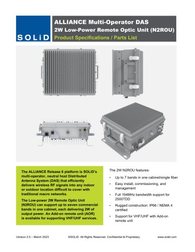 2W Low-Power Remote Optic Unit (N2ROU)