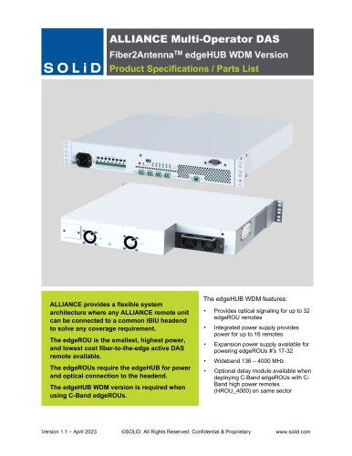 Fiber2AntennaTM edgeHUB WDM Version
