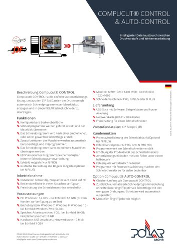 Compucut® CONTROL & AUTO-CONTROL