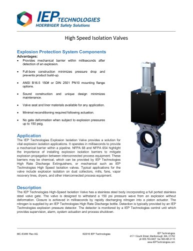 High Speed Isolation Valves