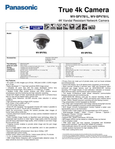 WV-SPV781L 4K Security Camera